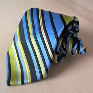 🇬🇧TED BAKER Striped Blue and Green Tie